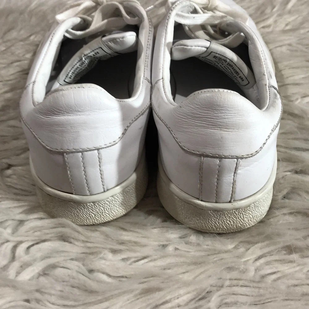 Re/done 70s Leather Tennis White Ankle Sneakers